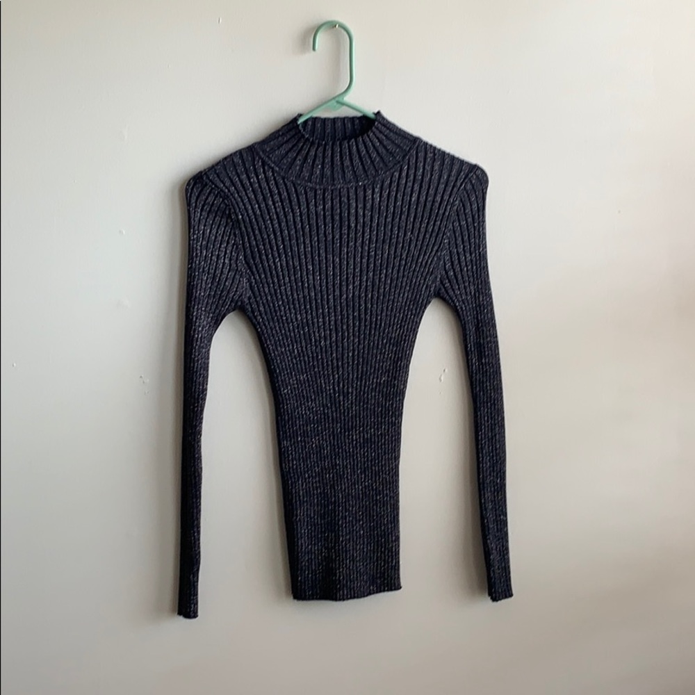 Shimmer fitted turtle neck